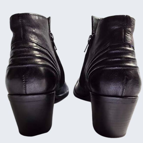 Paul Green Ankle Booties Boots Leather Black Heel Diandra Western 7.5 US / 5 UK - Picture 7 of 11